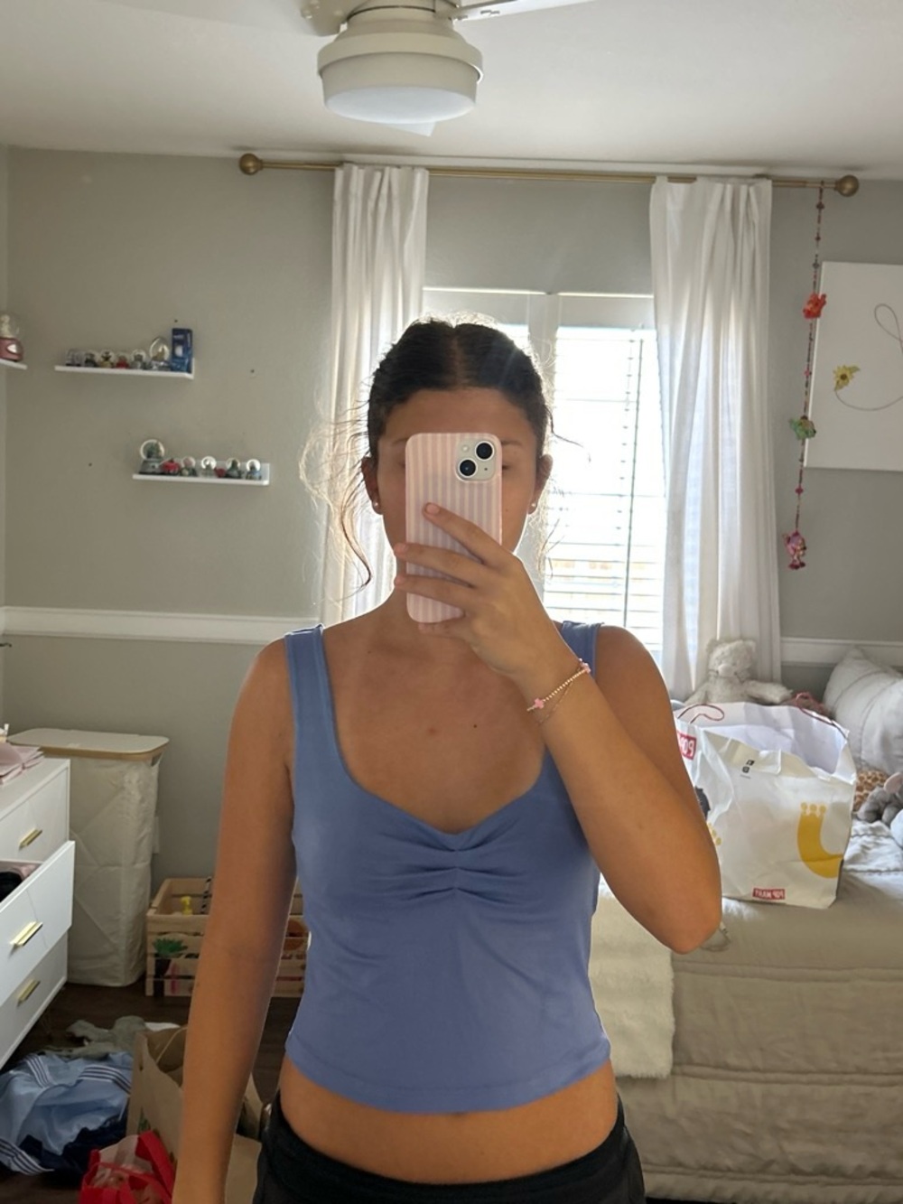 SHEIN Lavender Ruched Tank Top - Women